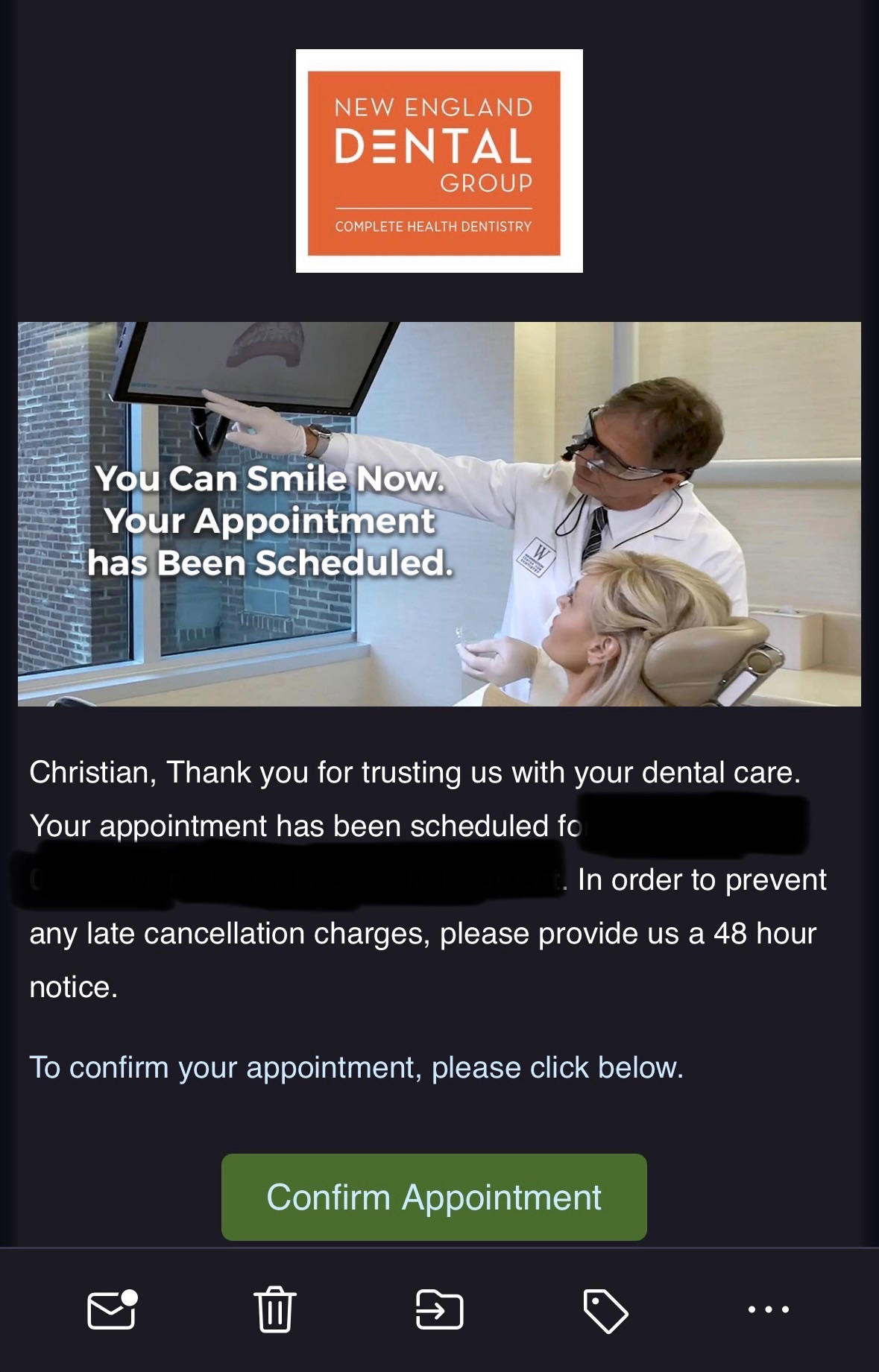 I can smile now